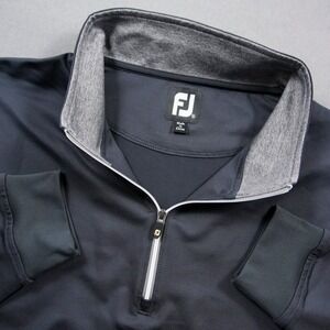 FootJoy FJ Golf Pullover 1/4 Zip Nylon Mens XL Black Athletic Performance